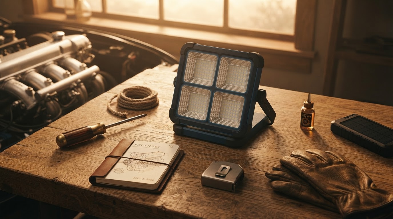 Solar Magnetic LED Work Light Utility in Engine Bays
