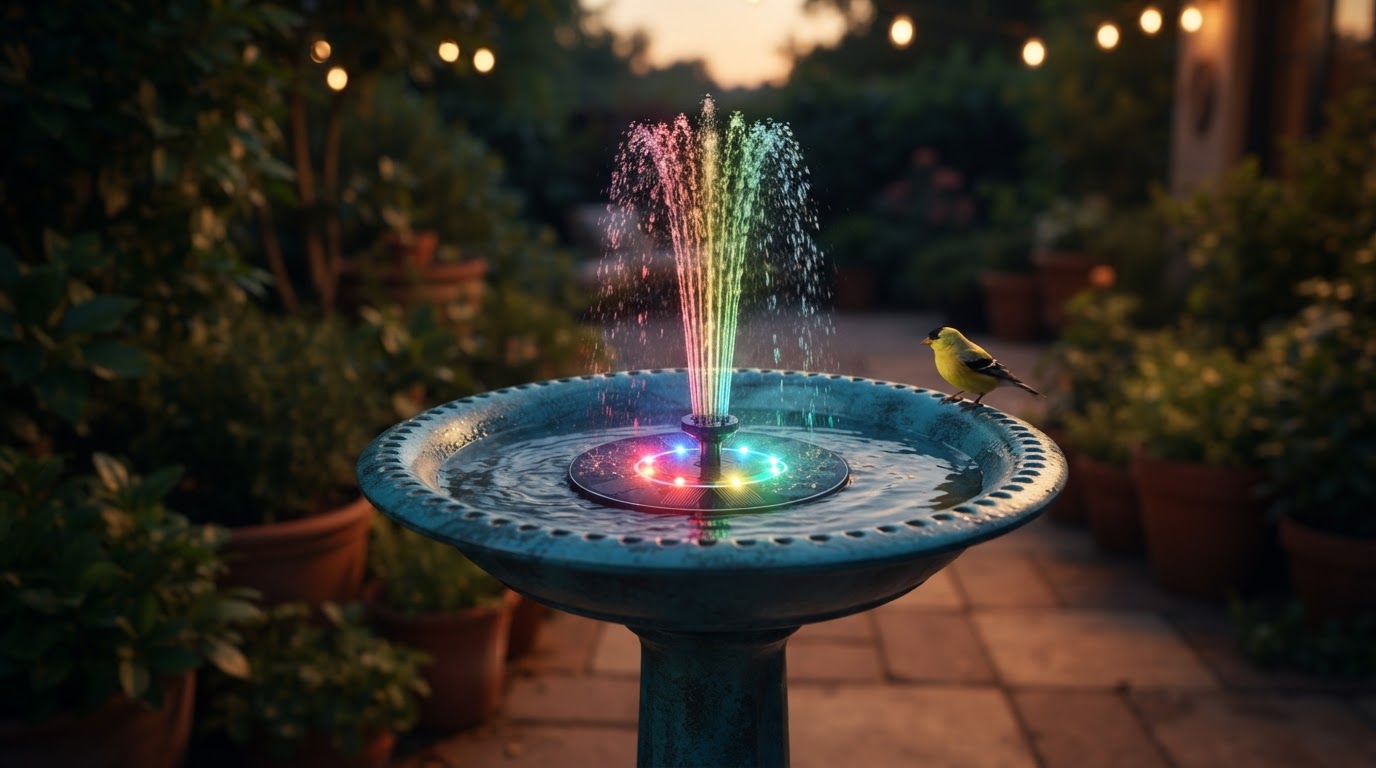 Colorful Solar Fountain Pump Illumination Standards