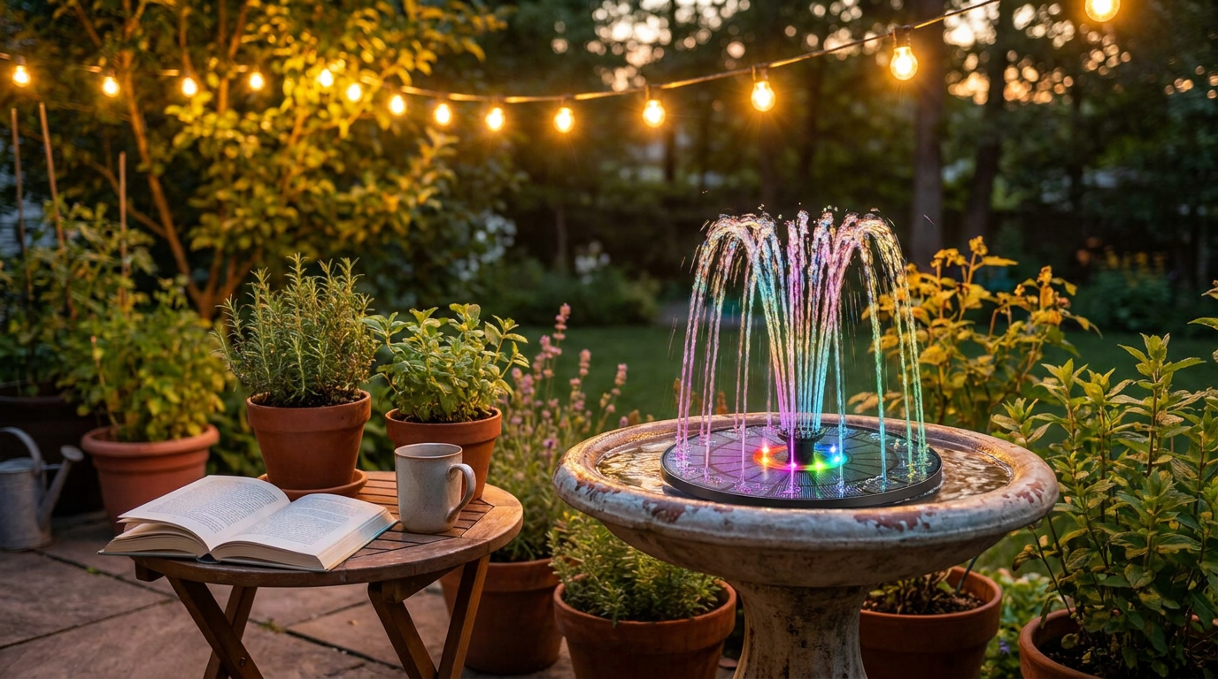 Does the Colorful Solar Fountain Pump work after dark?