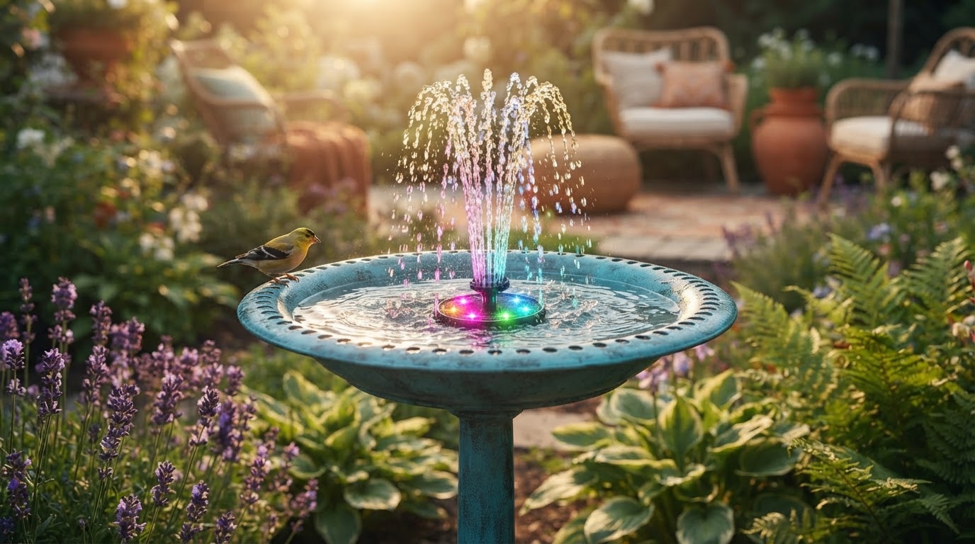 Why choose a Colorful Solar Fountain Pump with LED lights?