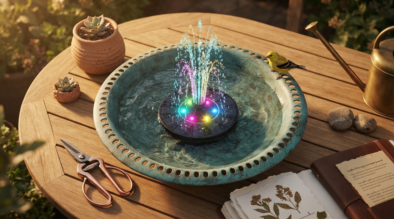 Scaling Garden Aesthetics with Colorful Solar Fountain Pump