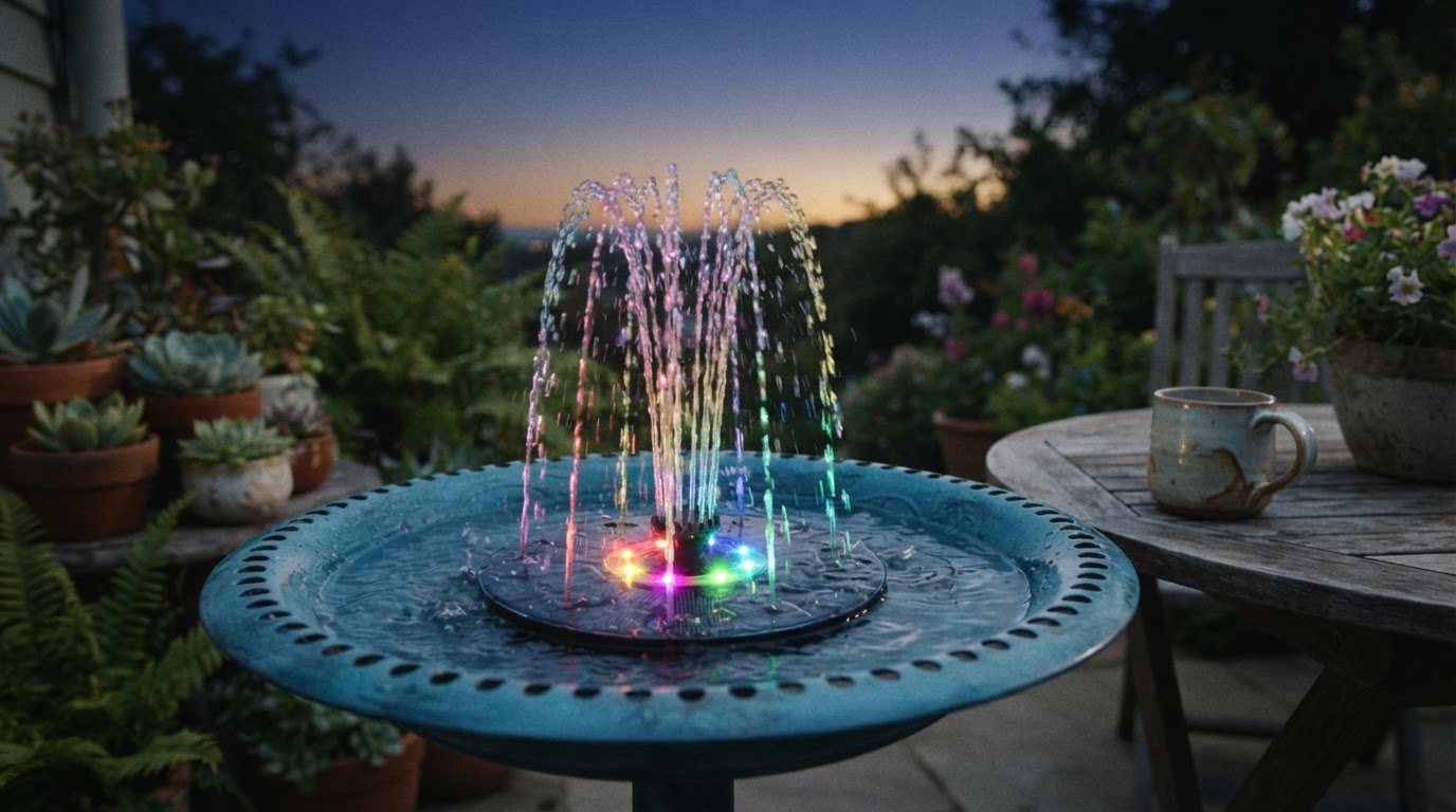 Will a Colorful Solar Fountain Pump Work at Night?