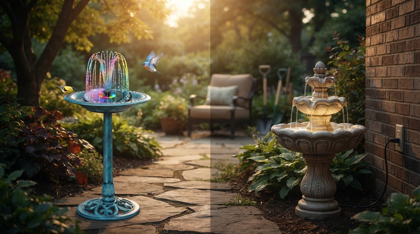 Solar Fountain Pump vs. Electric Water Features: Which Is Best?