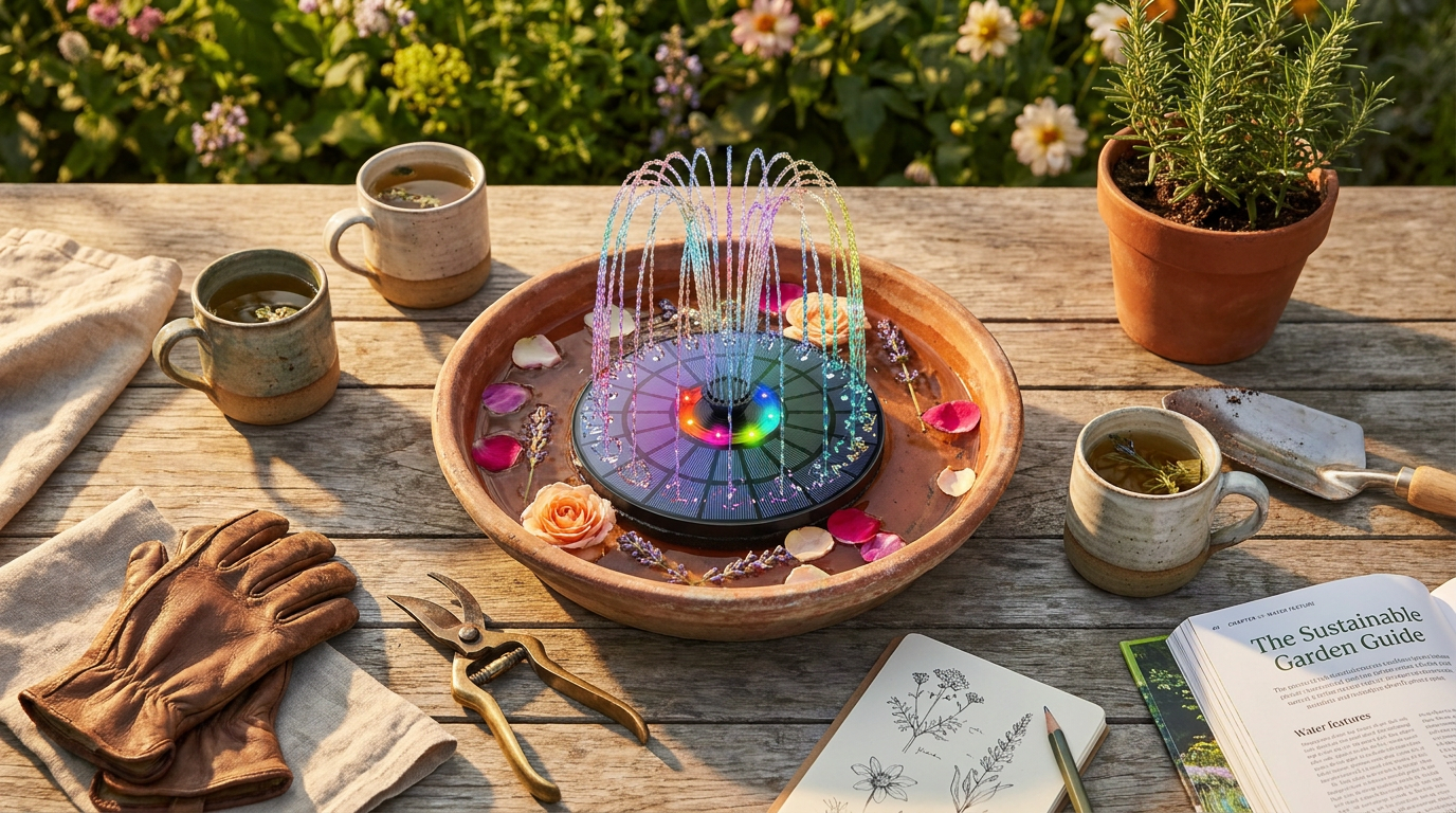 Sustainable Aeration with the Colorful Solar Fountain Pump