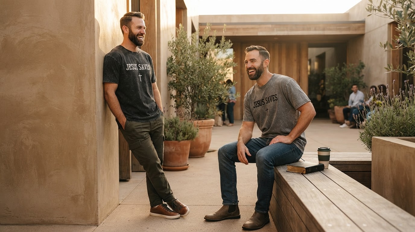 Jesus Saves T-Shirt Aesthetics for Modern Christian Men