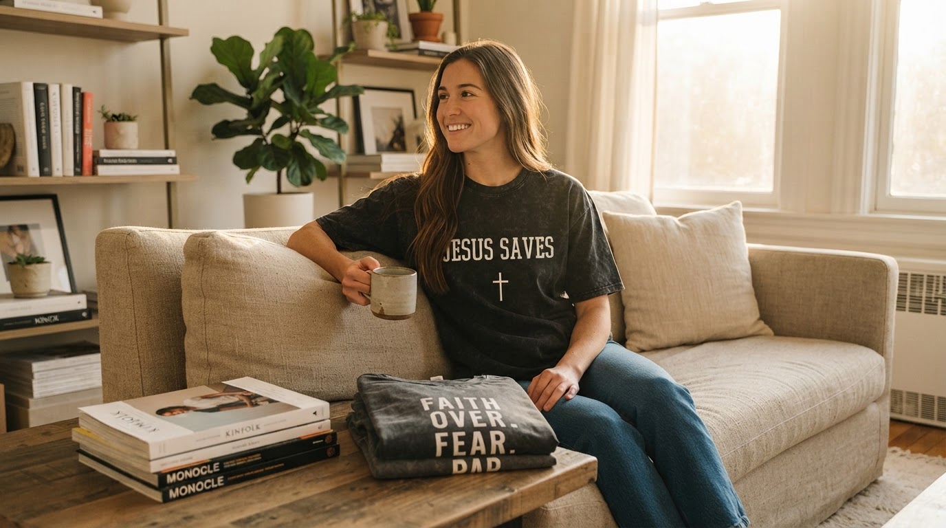 Why choose a Jesus Saves T-Shirt with typography?