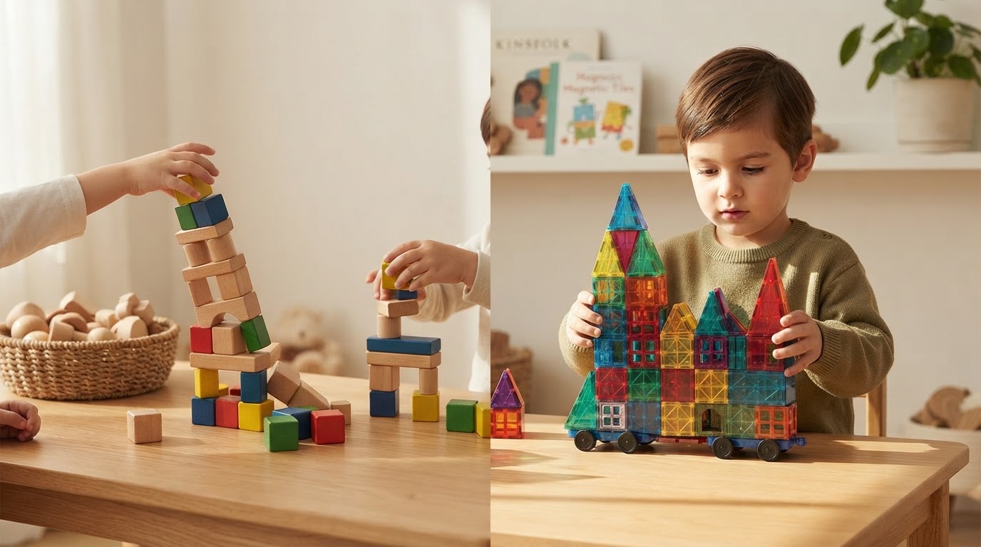 Gemmicc Magnetic Tiles vs Standard Building Blocks: What Makes Stronger Magnetism Matter?