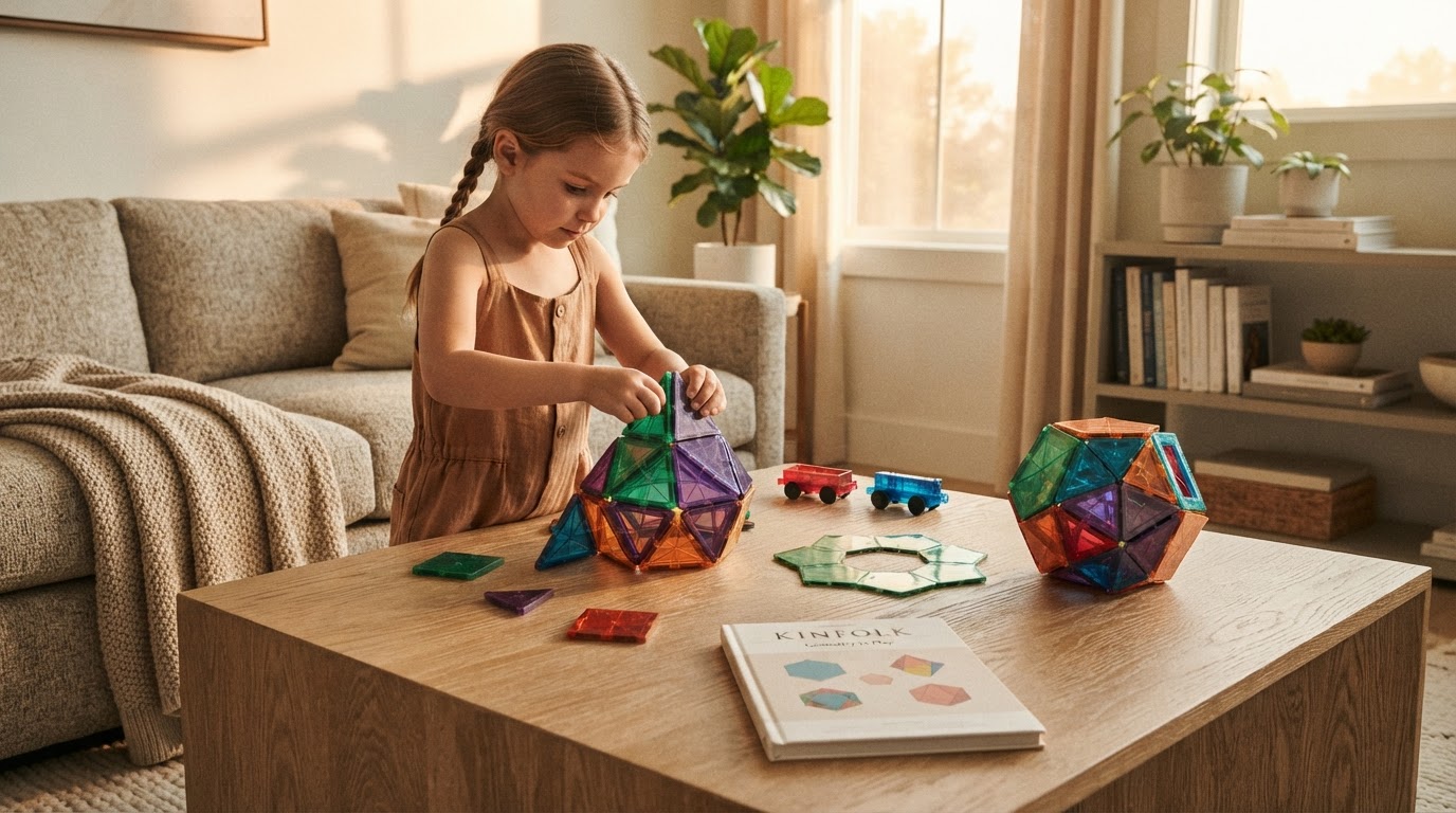 How do STEM Magnetic Tiles teach geometric shapes to kids?