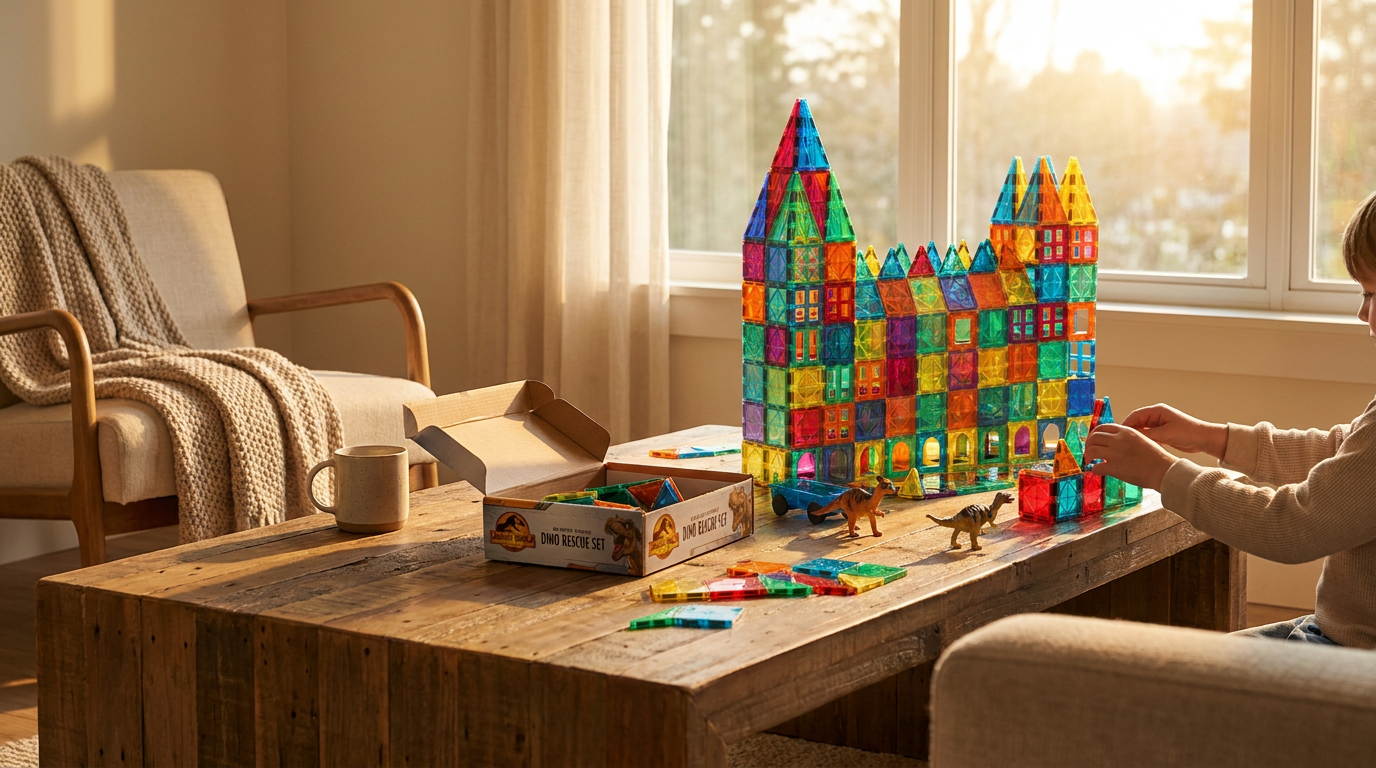 Jurassic World Tile Deals vs STEM Magnetic Tiles Strength