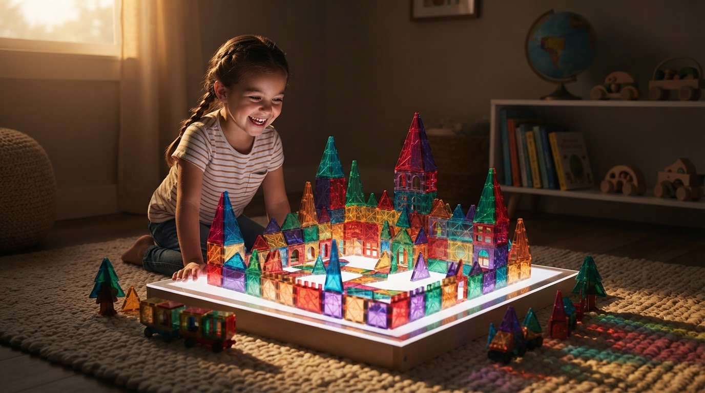 Building Luminous Villages with STEM Magnetic Tiles