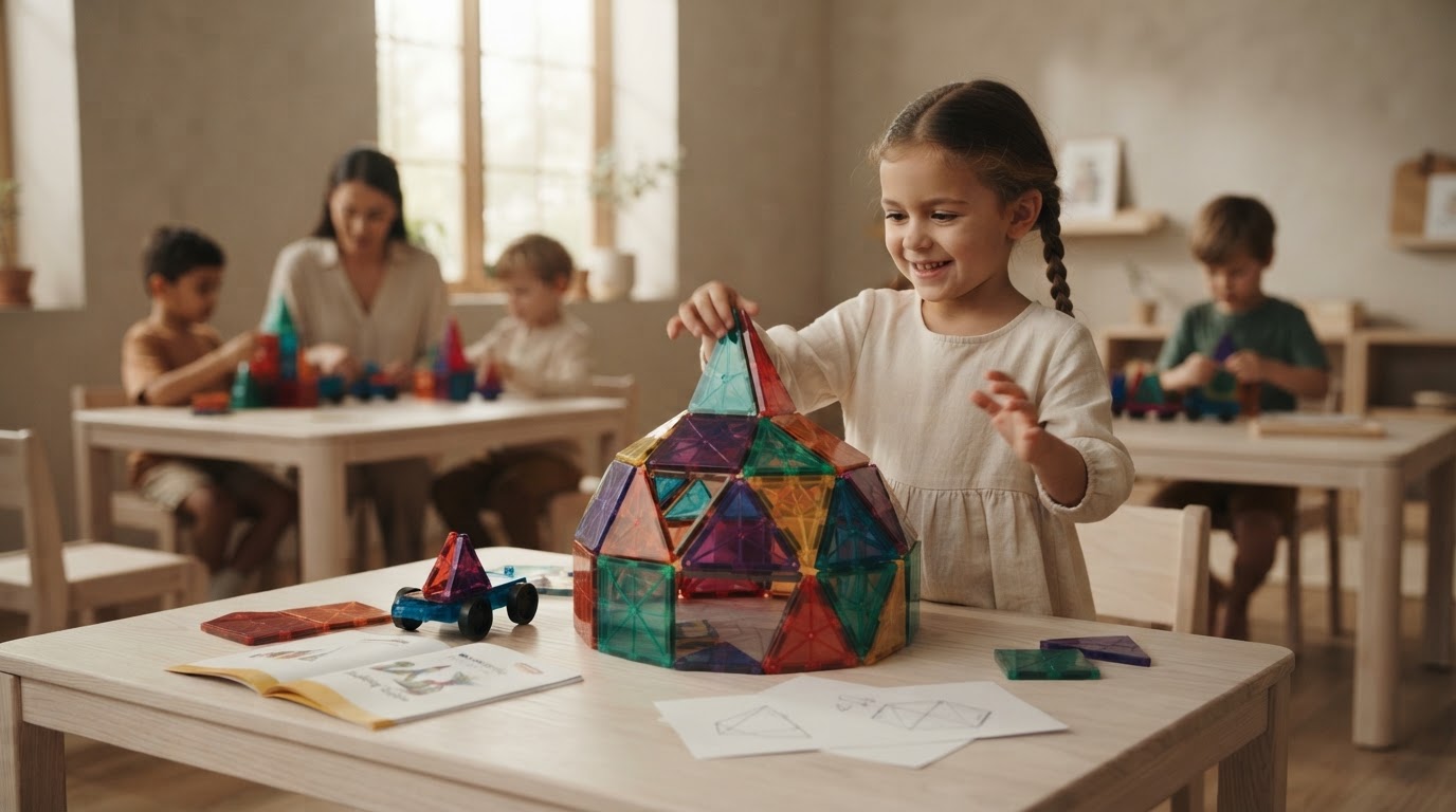 How to use STEM Magnetic Tiles for preschool STEAM?