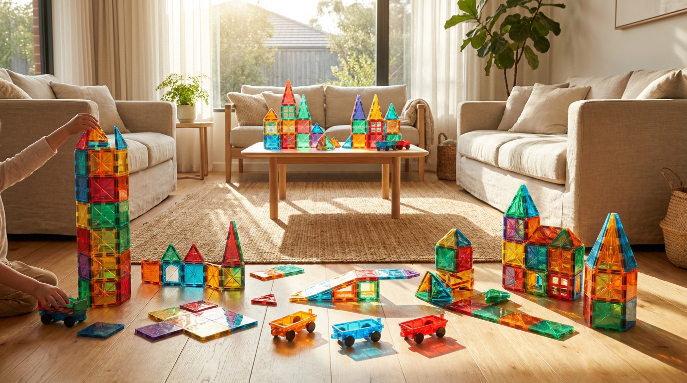 5 Building Challenges with STEM Magnetic Tiles