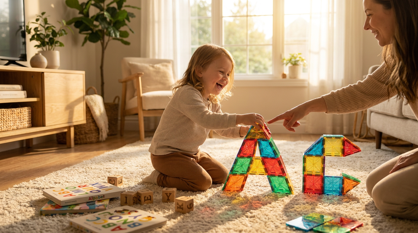 Are Lettered Magnetic Tiles a Mistake for Alphabet Learning?