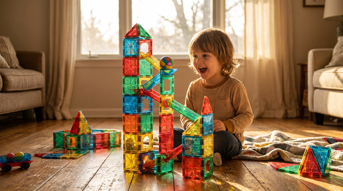 Gravity Experiments for Kids Using STEM Magnetic Tiles