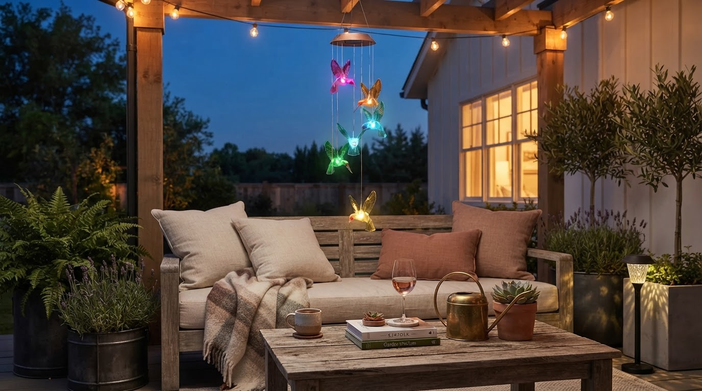 Enhancing Evening Patios with Solar Hummingbird WindChimes