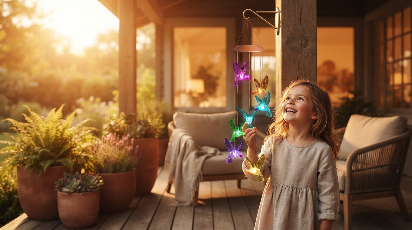 How do I install Solar Hummingbird WindChimes on a porch?
