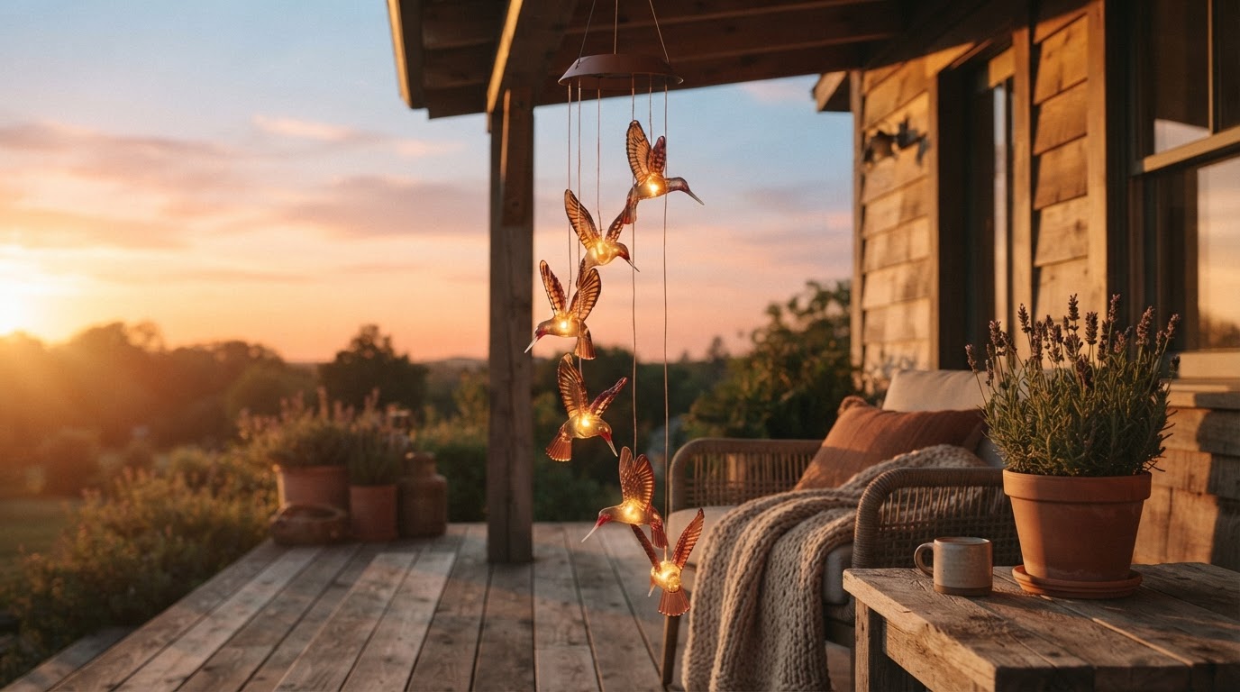 Why use Solar Hummingbird WindChimes for porch decor?