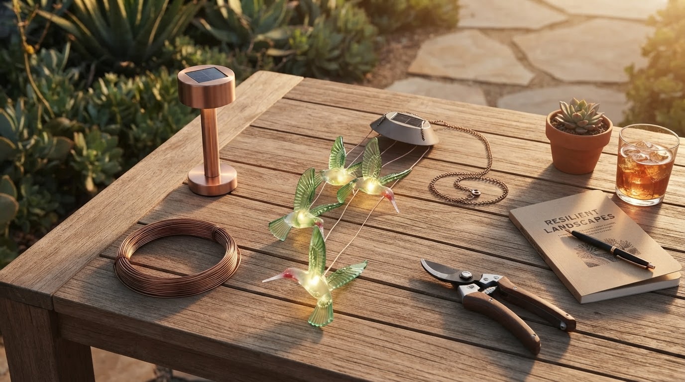 Solar Hummingbird WindChimes for Technical Yard Design