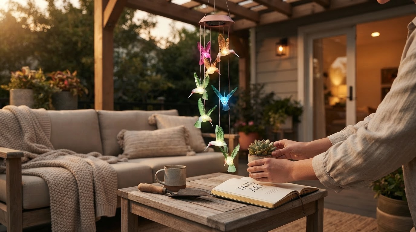 Solar Hummingbird WindChimes and the LED Yard Art Matrix
