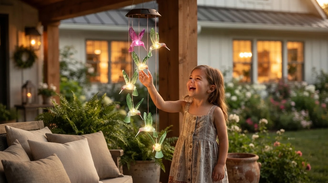 Solar Hummingbird WindChimes Porch Placement Strategy
