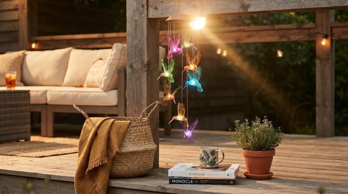How to Use Solar Hummingbird WindChimes for Porch Lighting?