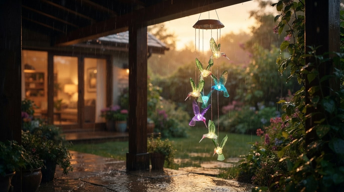Can Solar Hummingbird WindChimes survive heavy rain?