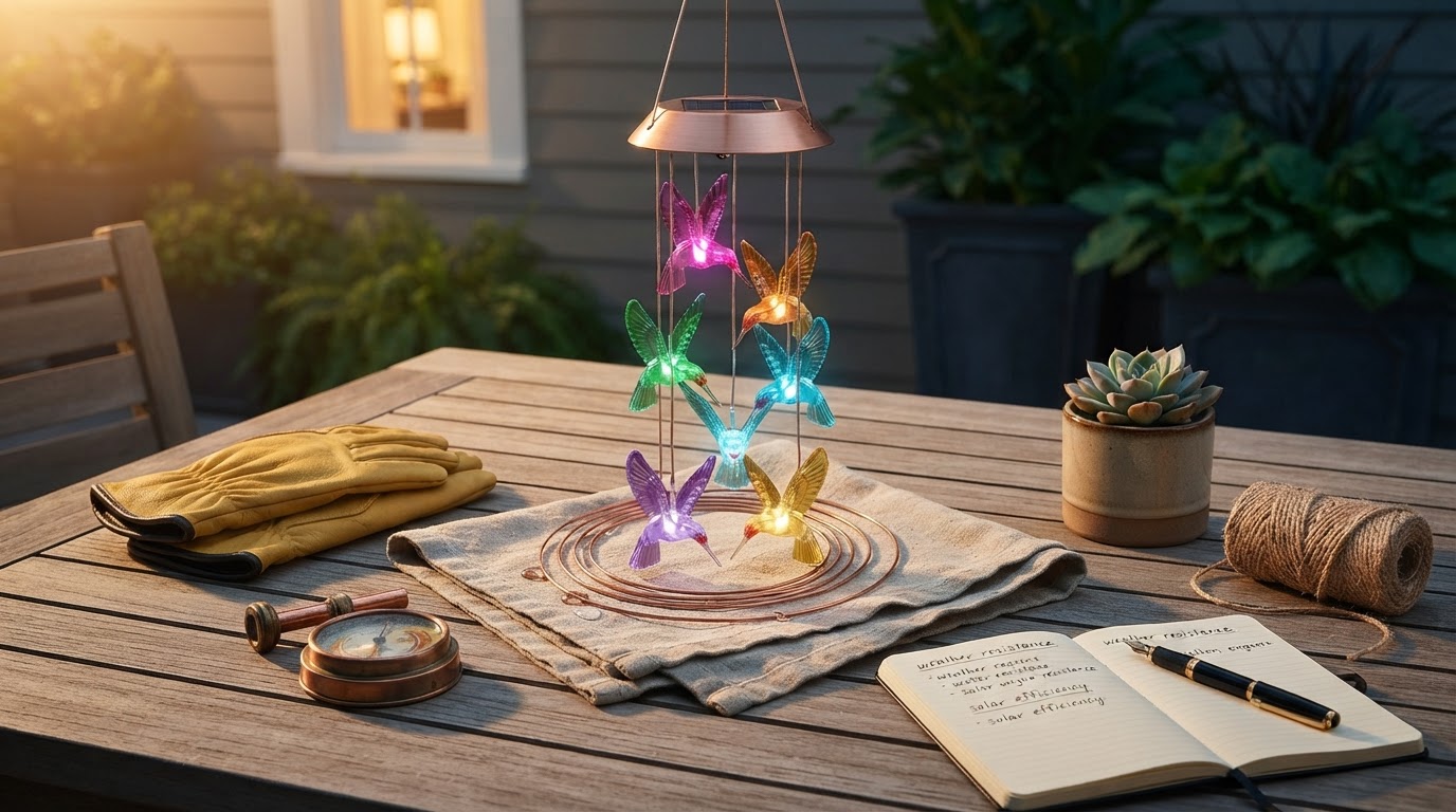 Solar Hummingbird WindChimes Weatherproofing Evaluation