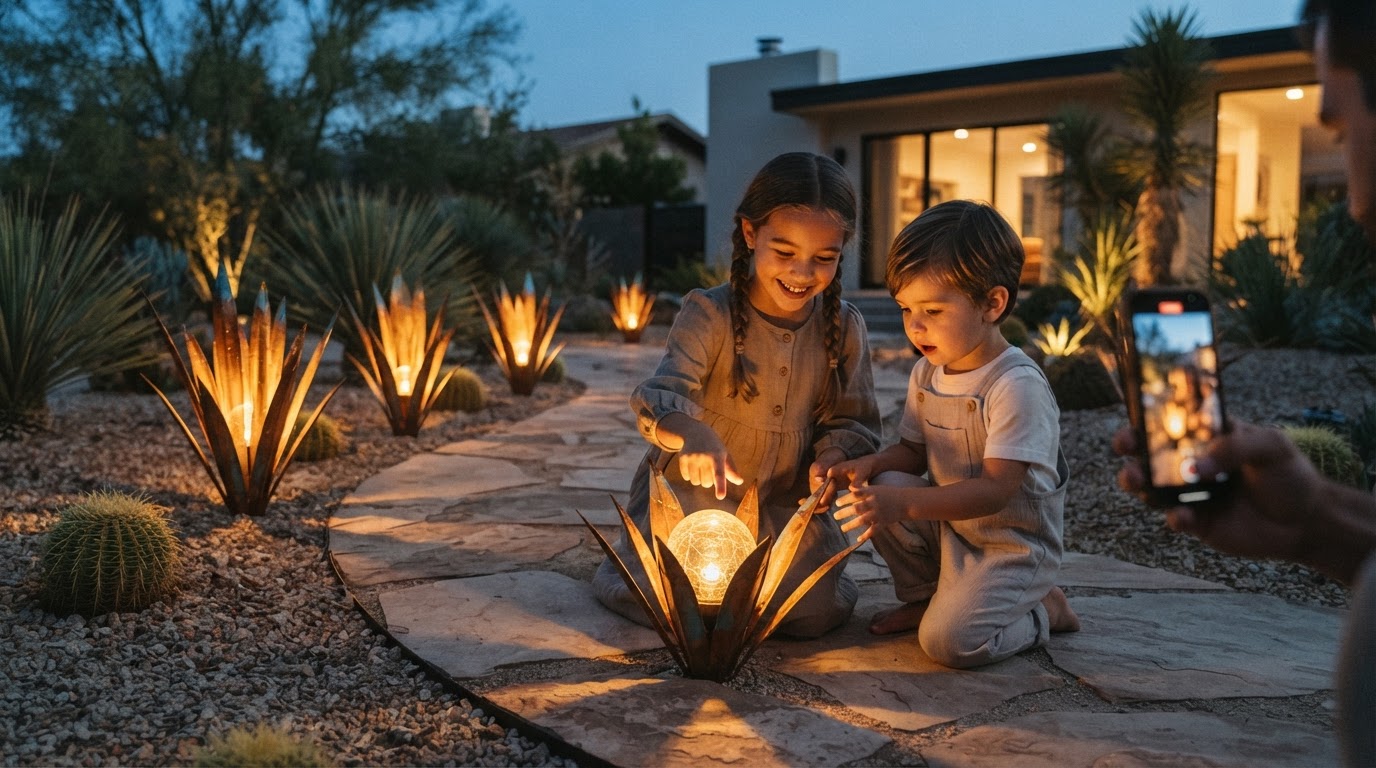 A 4-Step Setup for Solar Agave Lights Pathway Layouts