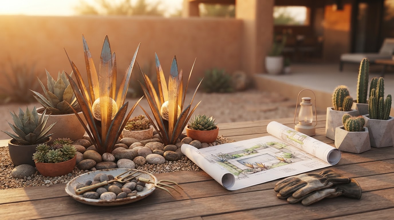 Elevating Modern Pathway Design with Solar Agave Lights