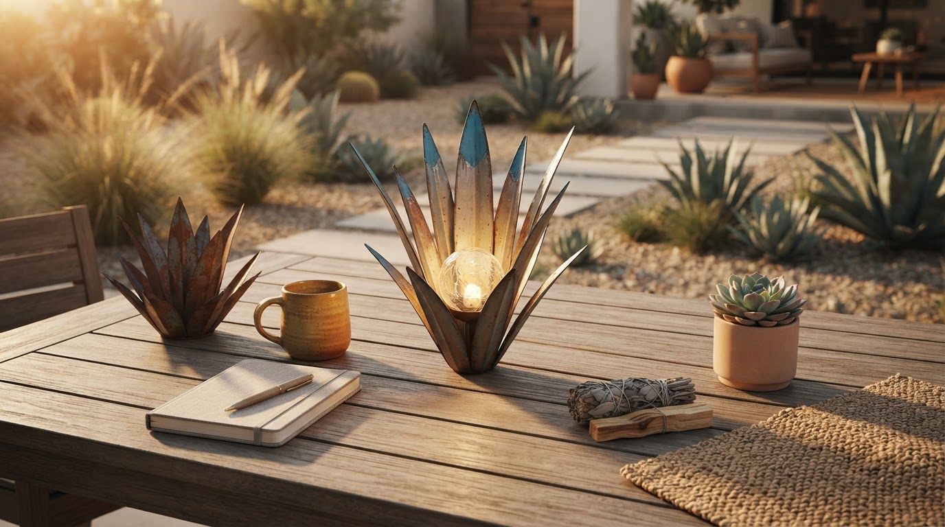 Enhancing Desert Landscapes with Solar Agave Lights