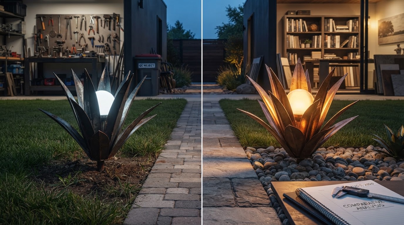 Solar Agave Lights for Metal Garden Art Comparisons