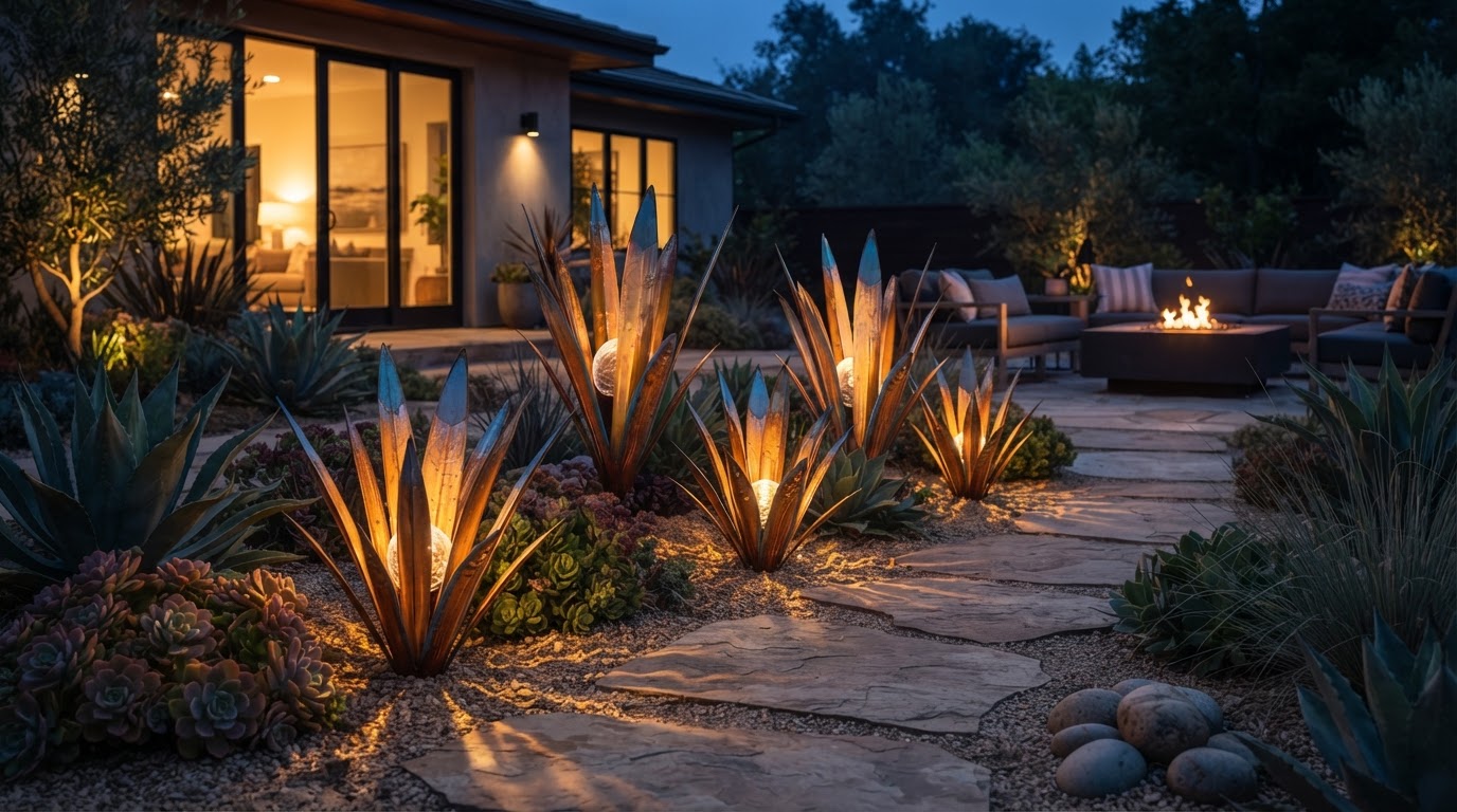 Why choose outdoor metal agave solar lights for gardens?