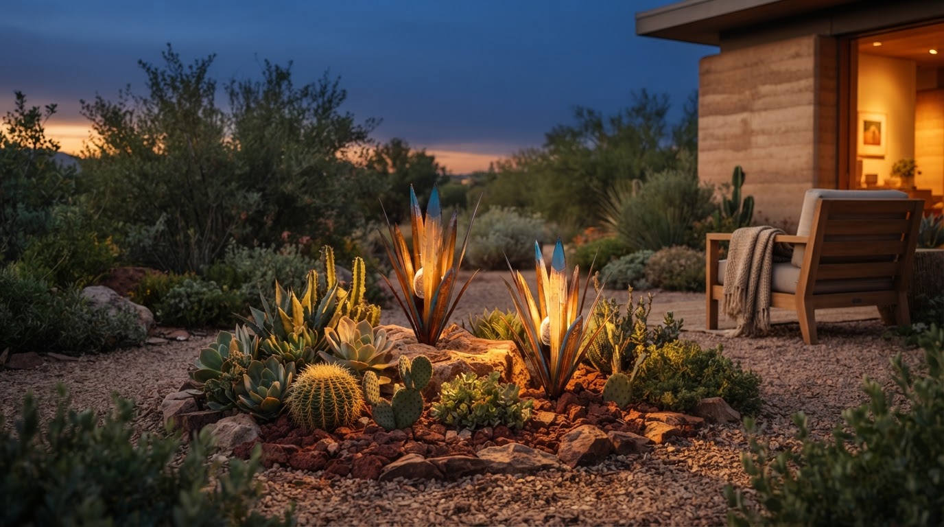 Solar Agave Lights for Sustainable Desert Gardening
