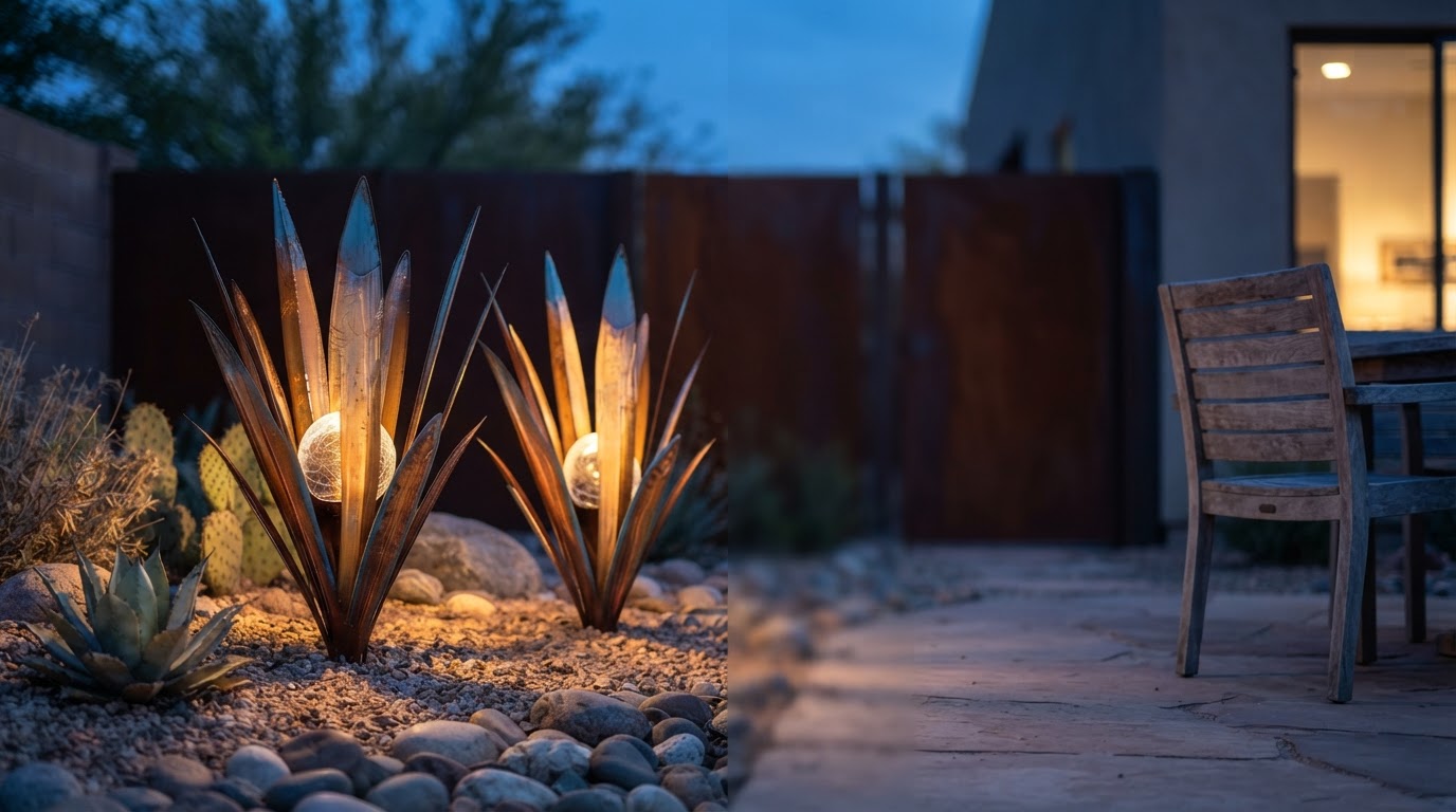 Solar Agave Lights: The Rust Proof Metal Garden Check