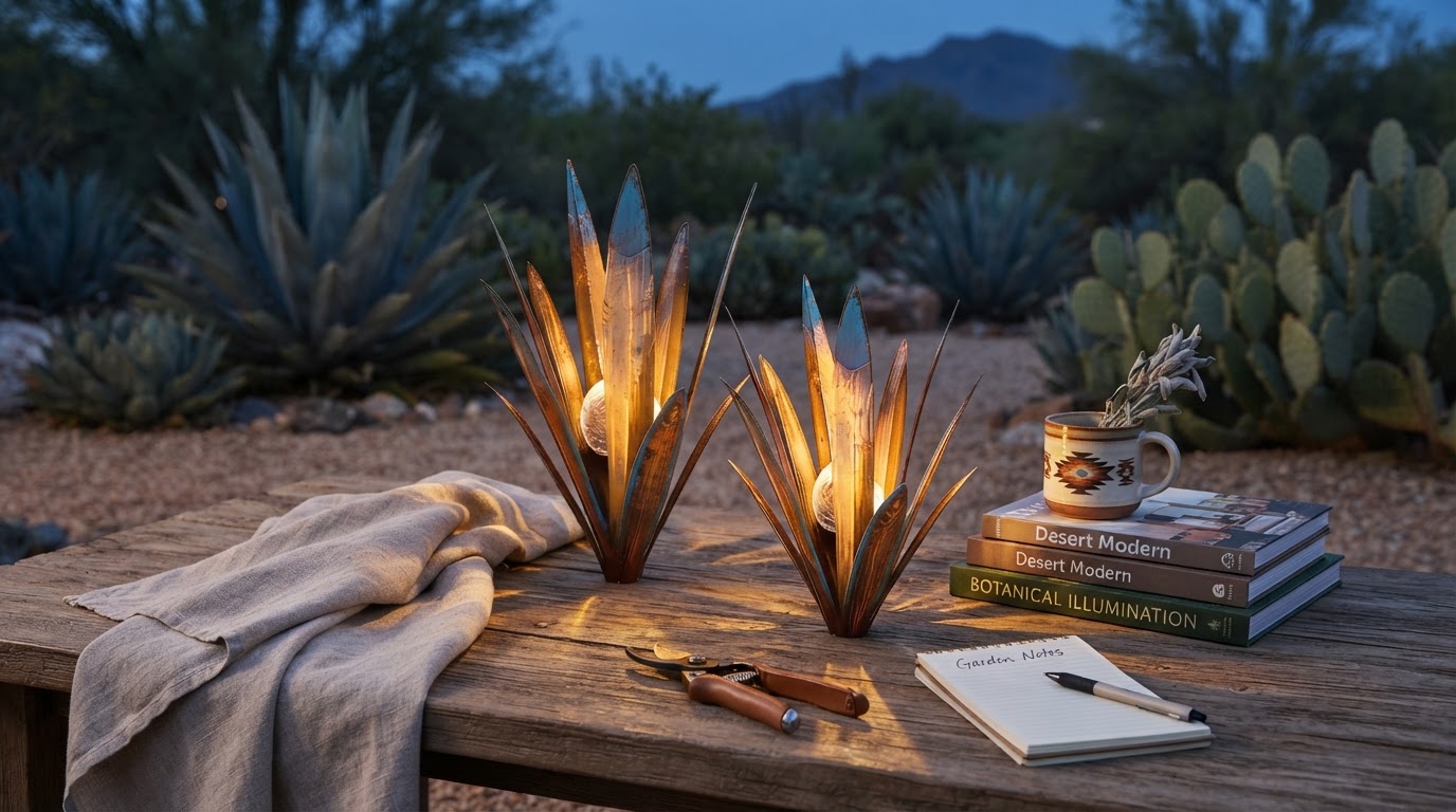 Solar Agave Lights for Desert Landscape Design