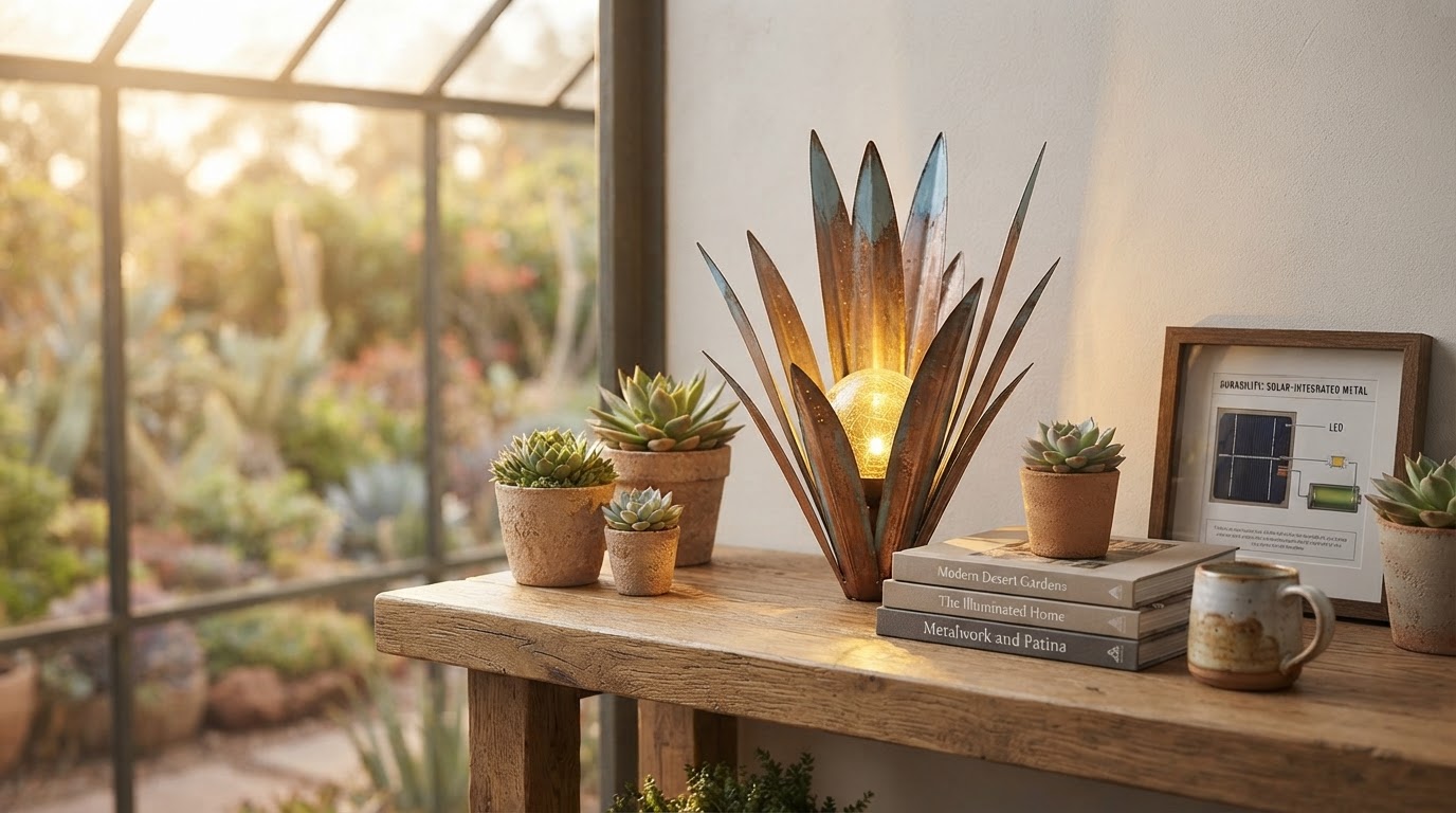 Solar Agave Lights: Examining Metal Sculpture Durability