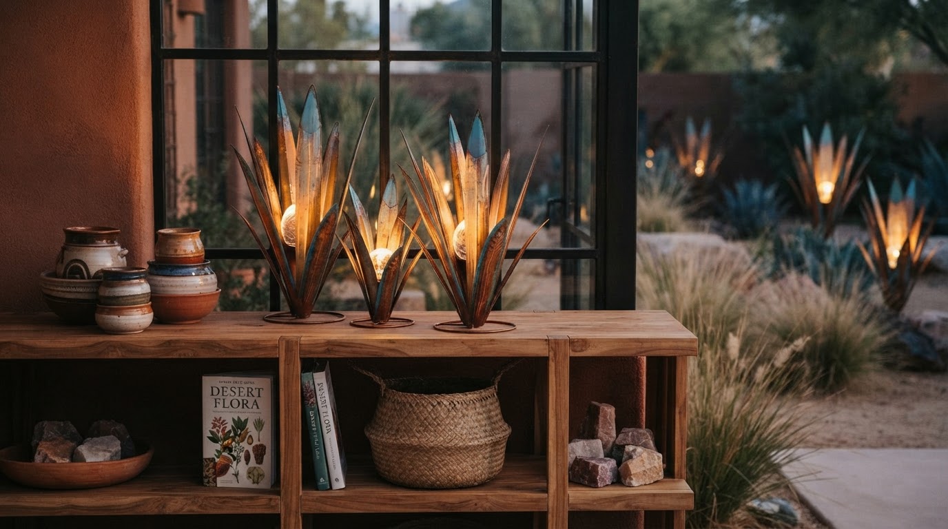 Solar Agave Lights: Reviewing Metal Yard Art Integration