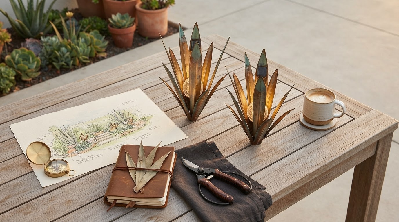 How long do Solar Agave Lights stay illuminated at night?