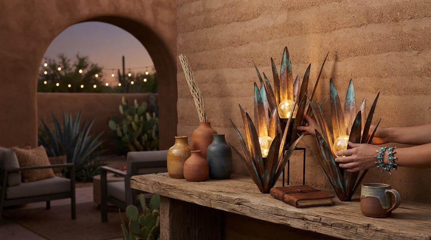 Elevating Southwest Outdoor Decor with Solar Agave Lights