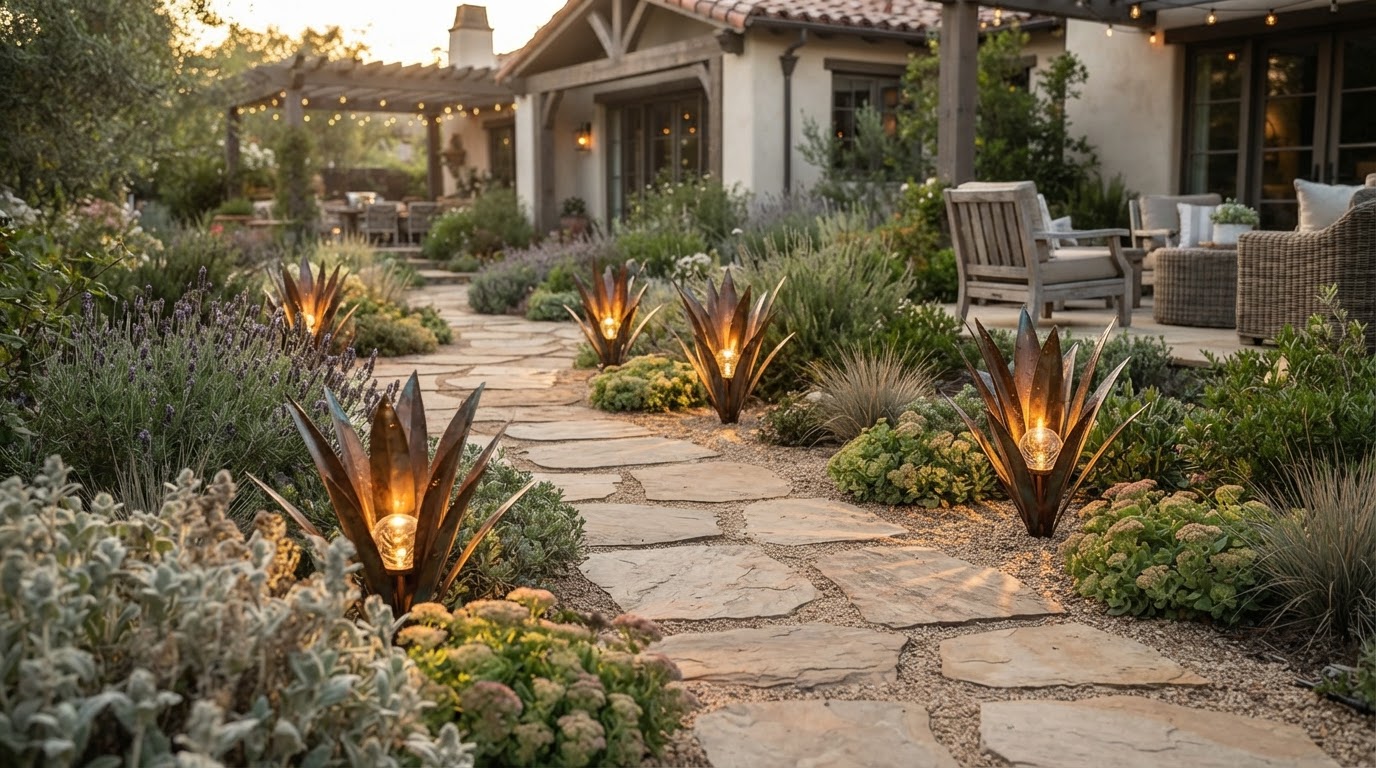 Why are Solar Agave Lights used for pathway lighting?