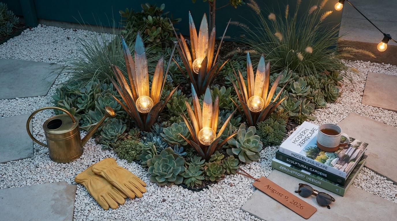 Maintaining Zero-Effort Beauty with Solar Agave Lights