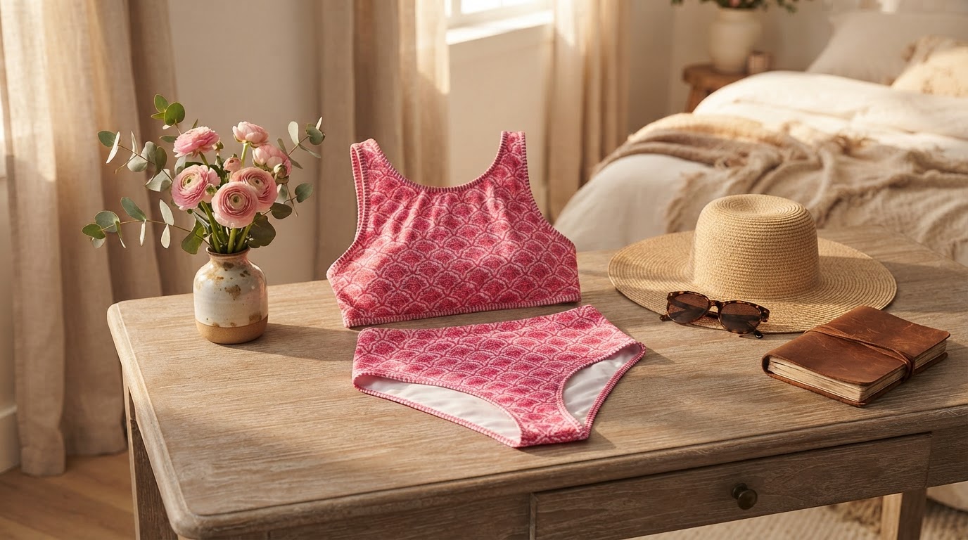 What are the features of modest Floral Print Bikini Set tops?