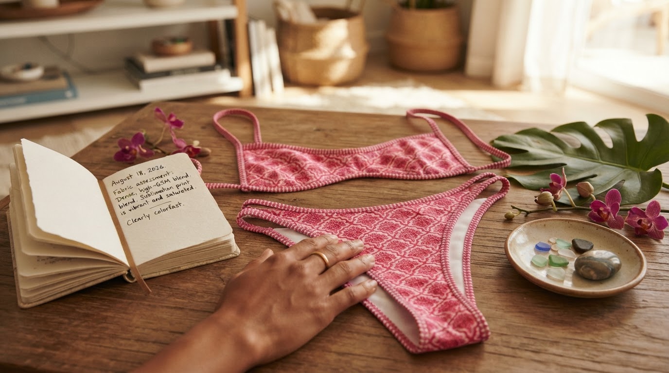 What defines a high-quality tropical flower bikini set?