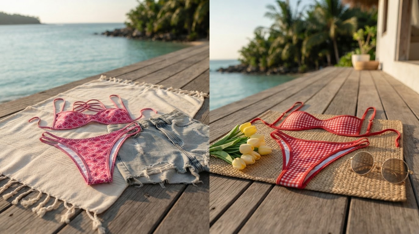 Tropical Flower Bikini Set: A Three-Axis Selection Model