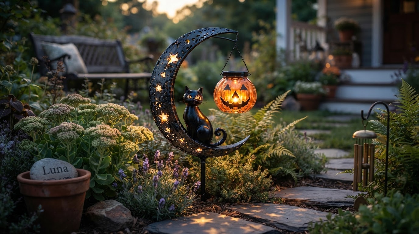 Solar Meow Decor Light: Integrating Memorials into Gardens
