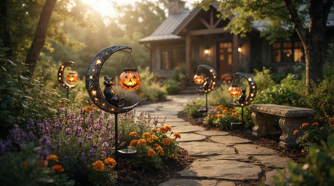 How does Solar Meow Decor Light work in garden designs?