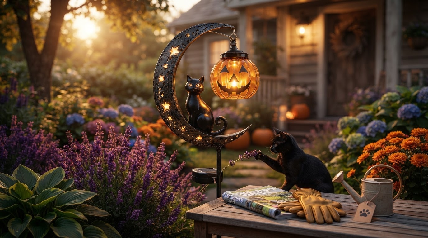 Solar Meow Decor Light for Outdoor Cat Lover Gift Decor
