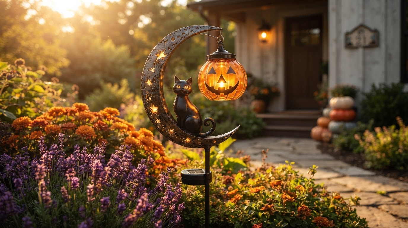 Where should Solar Meow Decor Light be placed in a yard?