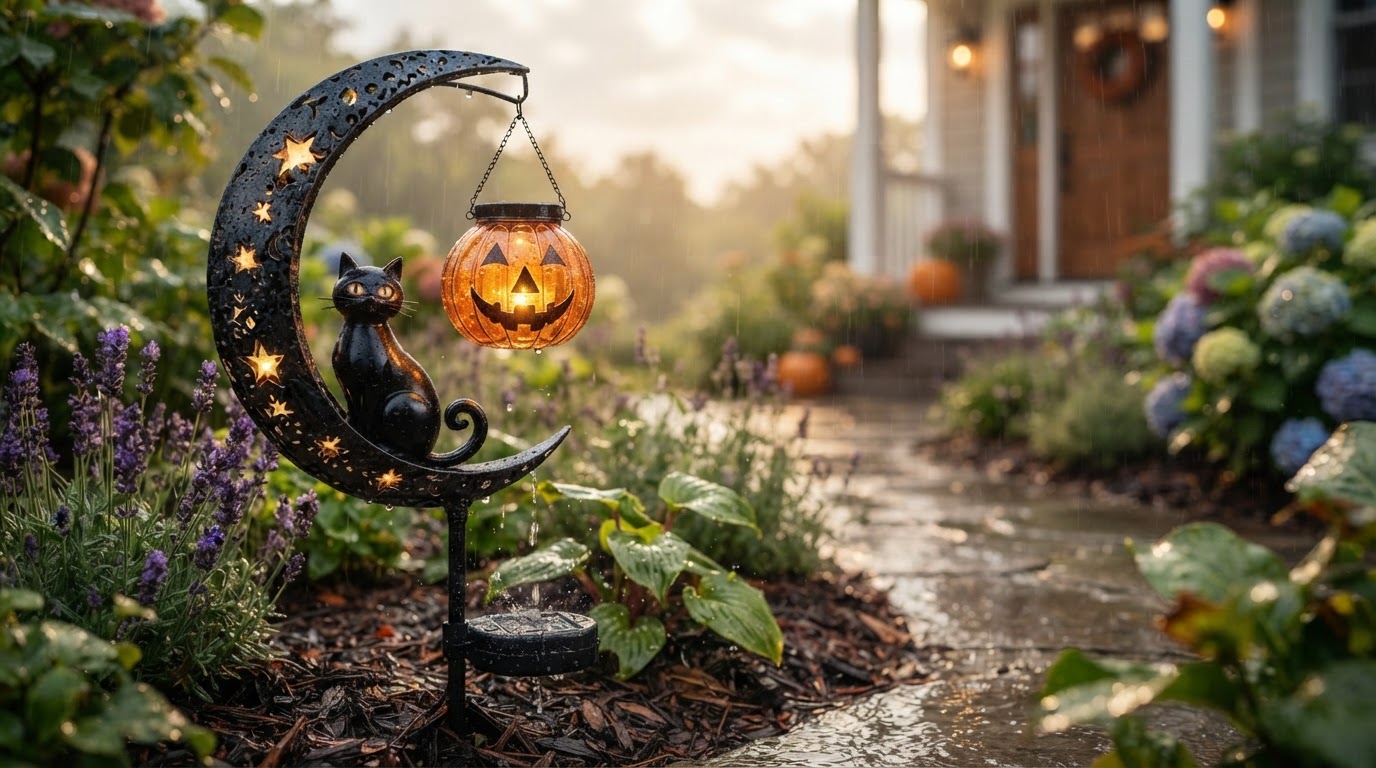 How do Solar Meow Decor Light statues withstand rain?