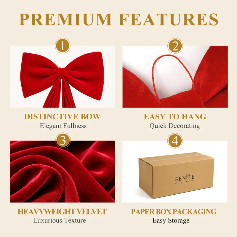 Red Christmas bow thumbnail 3